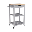 Tálalókocsi, természetes/szürke, ARETE