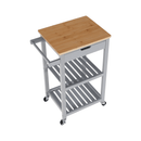 Tálalókocsi, természetes/szürke, ARETE