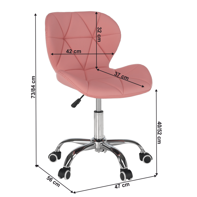 Irodai fotel, rózsaszín/króm, ARGUS NEW