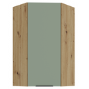 Felső sarokszekrény, aquamarine/artisan tölgy, ARSANY 60x60 GN-108 1F