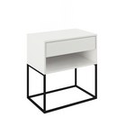 Éjjeliszekrény/kisasztal, fehér/fekete, ARTI TYP 2