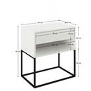 Éjjeliszekrény/kisasztal, fehér/fekete, ARTI TYP 2