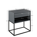 Éjjeliszekrény/kisasztal, grafit/fekete, ARTI TYP 2