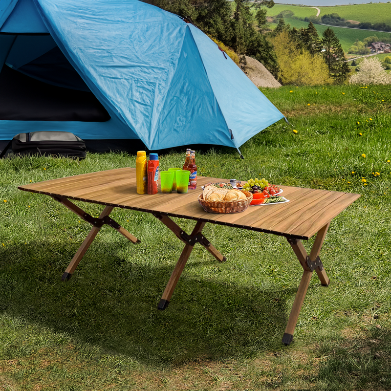 Kempingasztal, barna, ARTUR