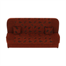 Kanapé, kinyitható rakodótérrel, szövet tégla / minta, ASIA NEW