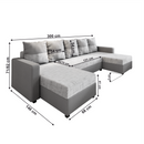 Univerzális ülőgarnitúra, világosszürke/szürke, ASTANO U