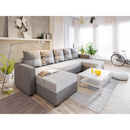 Univerzális ülőgarnitúra, világosszürke/szürke, ASTANO U