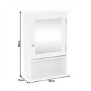 Faliszekrény tükörrel, fehér, ATENE TYP 2