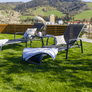 Rakásolható állítható kerti szék, fekete/szürke, ATREO