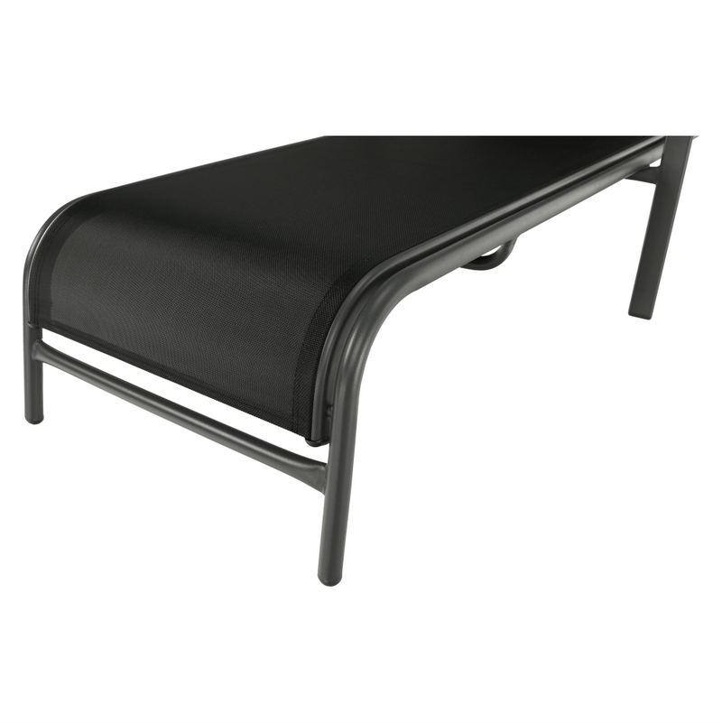 Rakásolható állítható kerti szék, fekete/szürke, ATREO