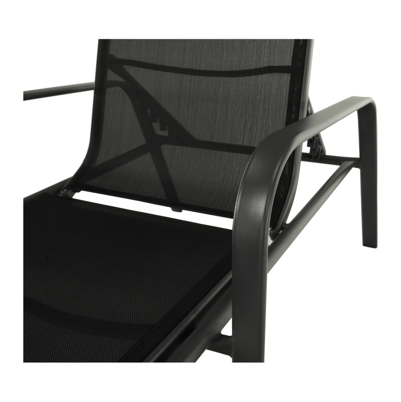 Rakásolható állítható kerti szék, fekete/szürke, ATREO