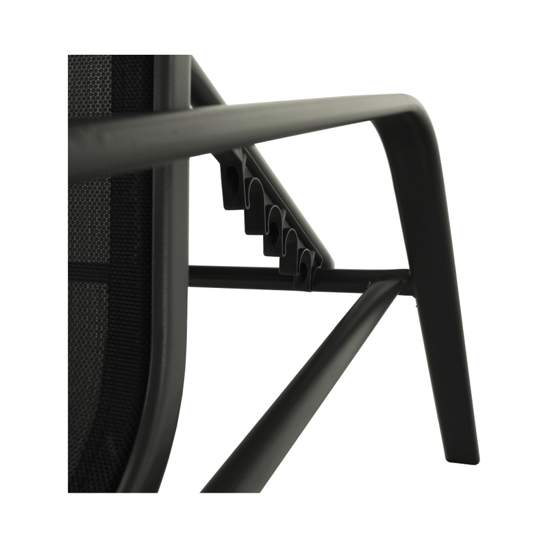 Rakásolható állítható kerti szék, fekete/szürke, ATREO