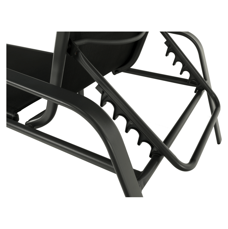 Rakásolható állítható kerti szék, fekete/szürke, ATREO