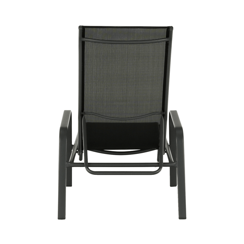 Rakásolható állítható kerti szék, fekete/szürke, ATREO