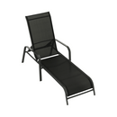 Rakásolható állítható kerti szék, fekete/szürke, ATREO