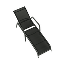 Rakásolható állítható kerti szék, fekete/szürke, ATREO