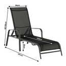 Rakásolható állítható kerti szék, fekete/szürke, ATREO