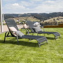 Rakásolható állítható kerti szék, fekete/szürke, ATREO