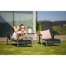 Rakásolható állítható kerti szék, fekete/szürke, ATREO