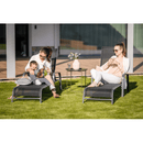 Rakásolható állítható kerti szék, fekete/szürke, ATREO