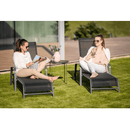 Rakásolható állítható kerti szék, fekete/szürke, ATREO