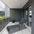 Rakásolható állítható kerti szék, fekete/szürke, ATREO