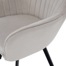 Design fotel, bézses szürke Velvet szövet, AURIL