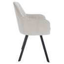 Design fotel, bézses szürke Velvet szövet, AURIL