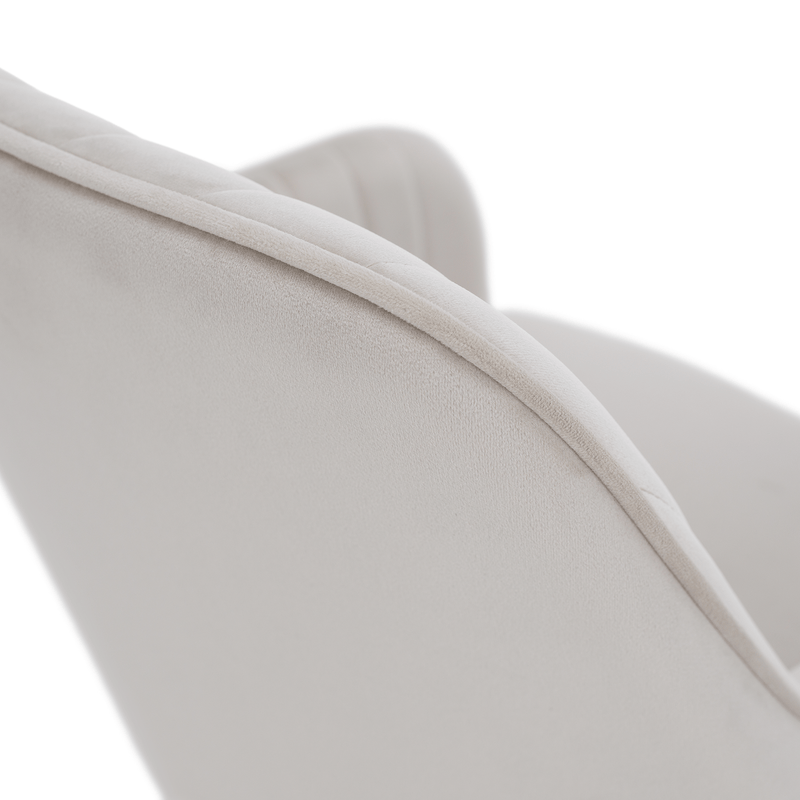 Design fotel, bézses szürke Velvet szövet, AURIL