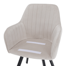 Design fotel, bézses szürke Velvet szövet, AURIL