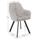 Design fotel, bézses szürke Velvet szövet, AURIL