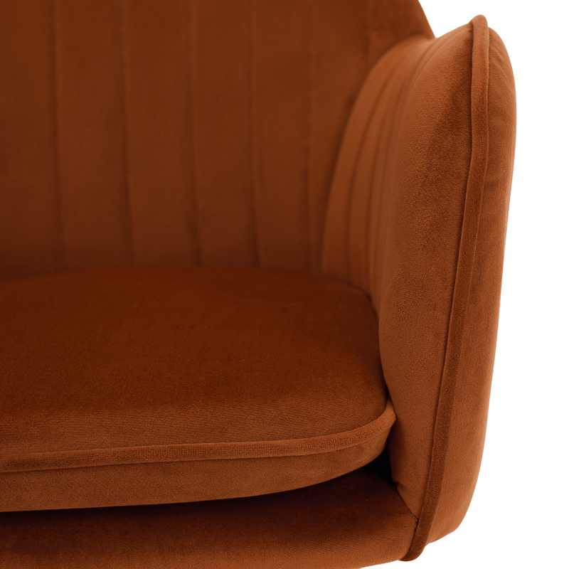 Design fotel, terrakotta Velvet szövet, AURIL