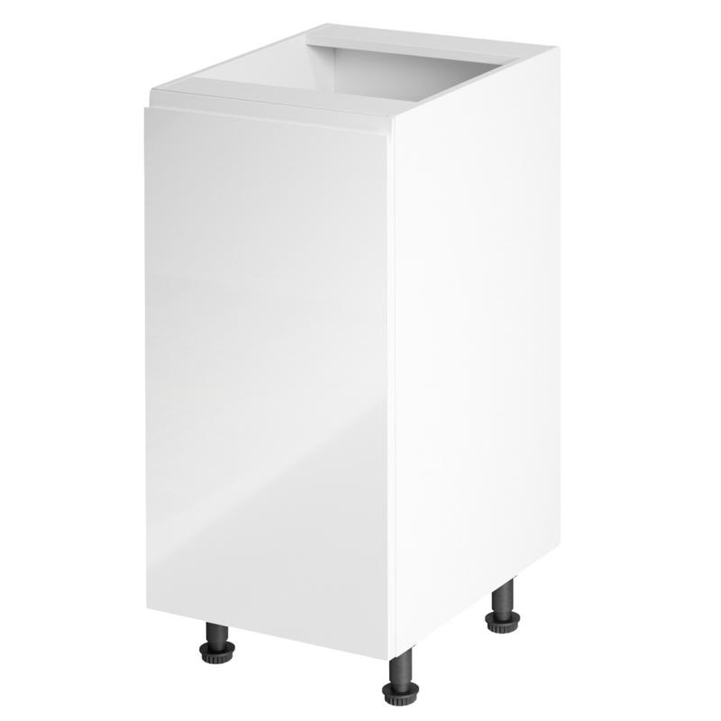 Alsószekrény, fehér/fehér extra magasfényű, balos, AURORA D40