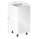 Alsószekrény, fehér/fehér extra magasfényű, jobbos, AURORA D40