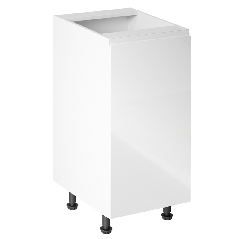 Alsószekrény, fehér/fehér extra magasfényű, jobbos, AURORA D40