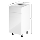 Alsószekrény, fehér/fehér extra magasfényű, balos, AURORA D40S1