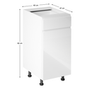 Alsószekrény, fehér/fehér extra magasfényű, jobbos, AURORA D40S1