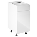 Alsószekrény, fehér/fehér extra magasfényű, jobbos, AURORA D40S1