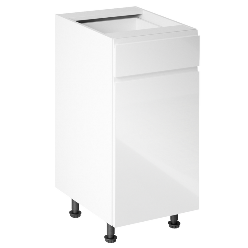 Alsószekrény, fehér/fehér extra magasfényű, jobbos, AURORA D40S1