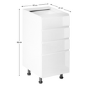 Alsószekrény, fehér/fehér extra magasfényű HG, AURORA D40S4