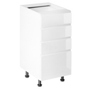 Alsószekrény, fehér/fehér extra magasfényű HG, AURORA D40S4