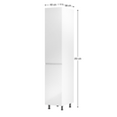 Élelmiszer szekrény, fehér/fehér extra magasfényű, balos, AURORA D40SP