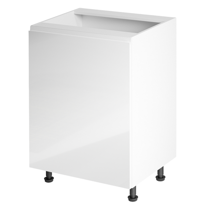 Alsószekrény, fehér/fehér extra magasfényű, balos, AURORA D601F