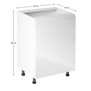 Alsószekrény, fehér/fehér extra magasfényű, jobbos, AURORA D601F