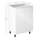 Alsószekrény, fehér/fehér extra magasfényű, AURORA D602F