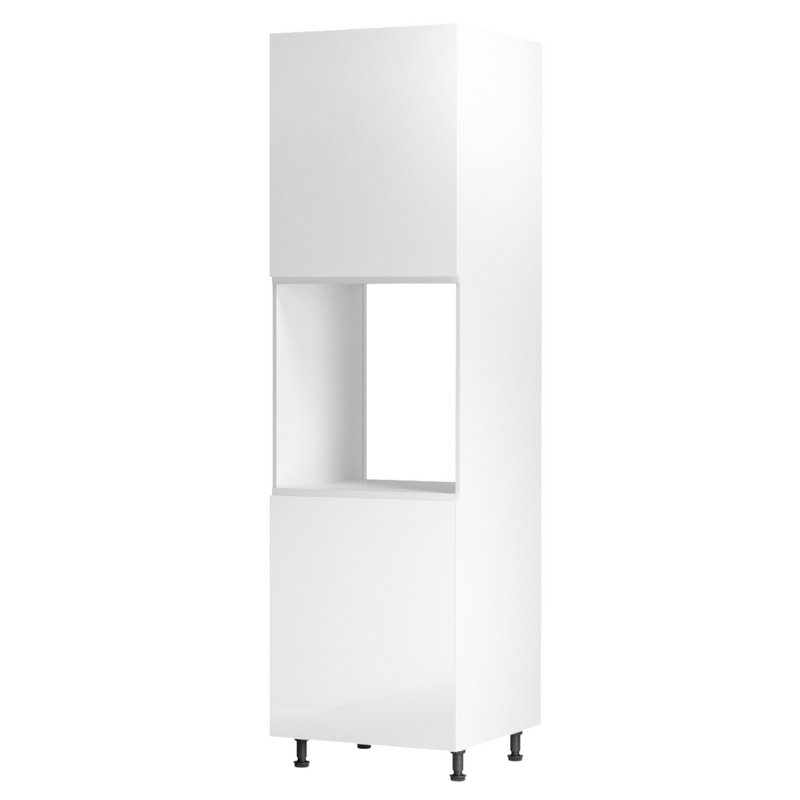 Élelmiszer szekrény, fehér/fehér extra magasfényű, bal, AURORA D60P