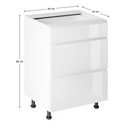 Alsószekrény, fehér/fehér extra magasfényű HG, AURORA D60S3