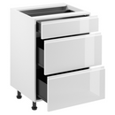 Alsószekrény, fehér/fehér extra magasfényű HG, AURORA D60S3
