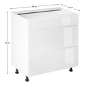 Alsószekrény, fehér/fehér extra magasfényű HG, AURORA D80S3