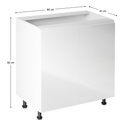 Alsószekrény, fehér/fehér extra magasfényű, AURORA D80